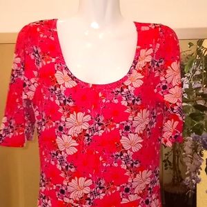 LulaRoe Floral Knit Nicole Skater Dress